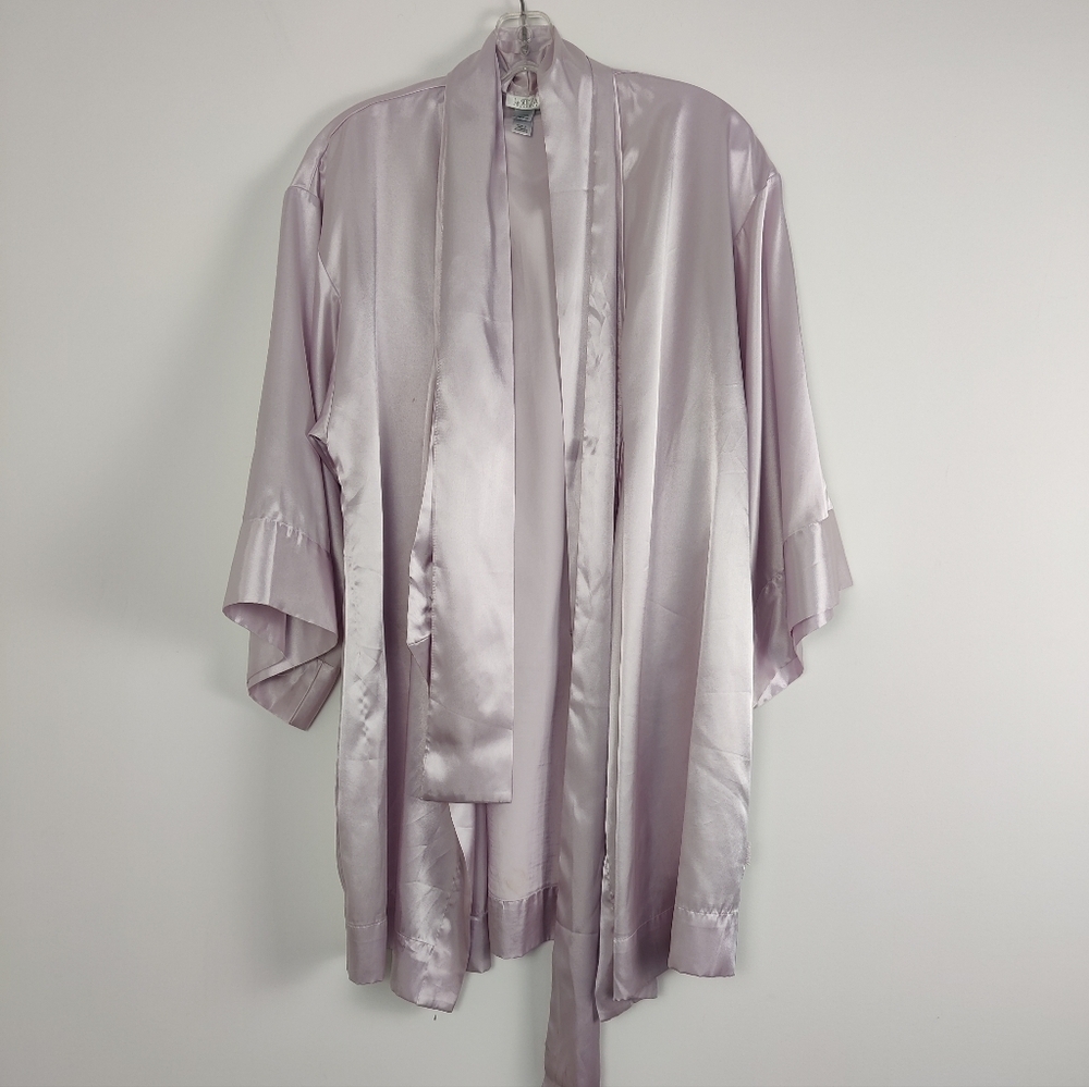 La Senza Women's Elegant Lavender Satin Robe - Size Medium Valentine's Honeymoon